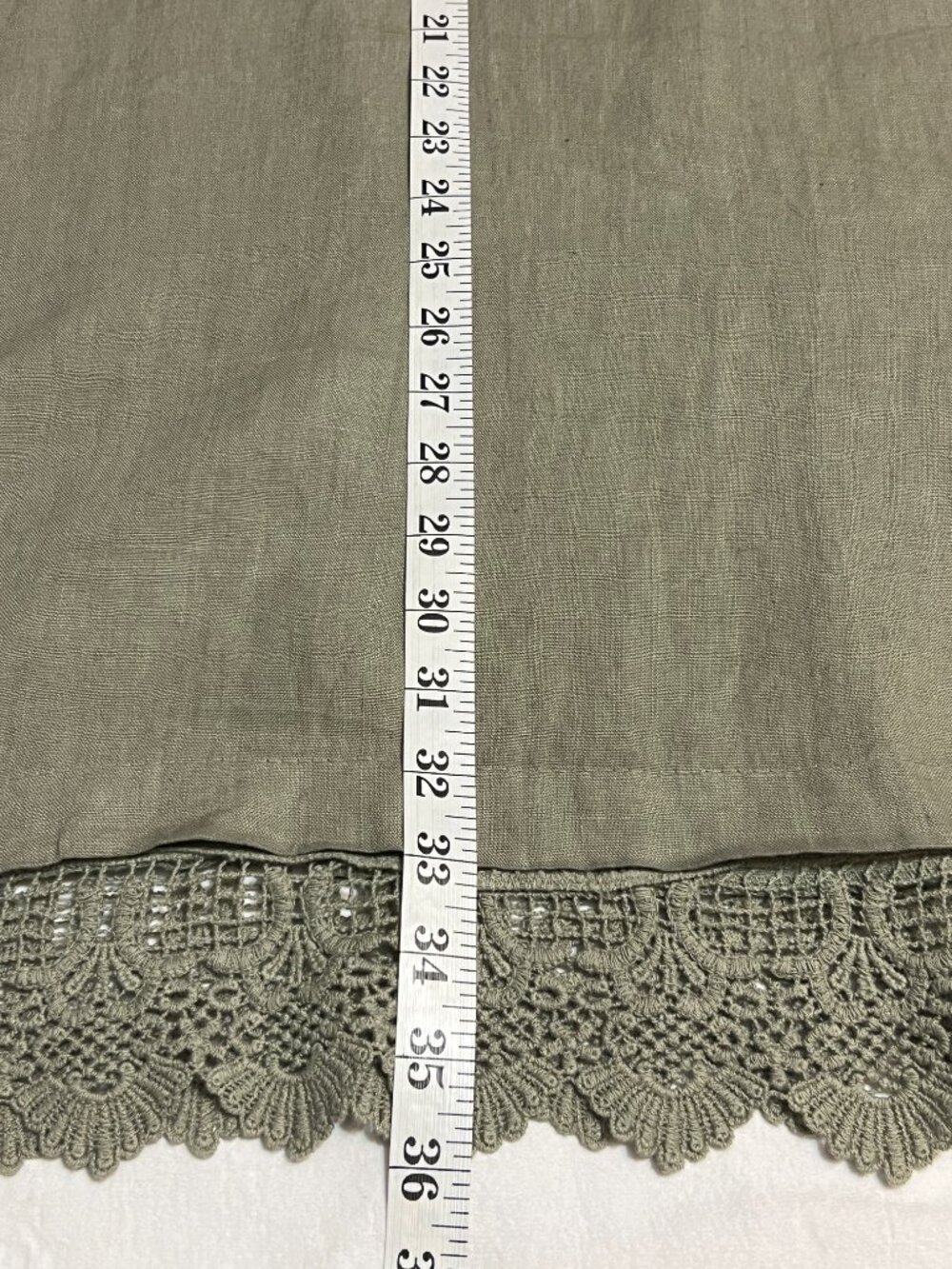 Carla Conti 100% Linen Dress Small Sage Green Lace Trim Sleeveless Italian - Picture 10 of 10